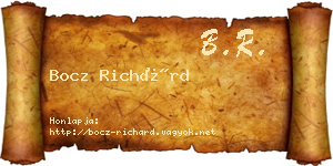 Bocz Richárd névjegykártya